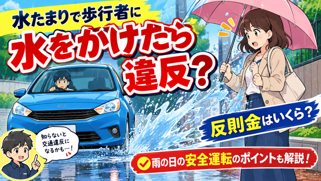 水たまりで歩行者に水をかけたら違反？意外と知らない「泥はね運転」のルールを解説！