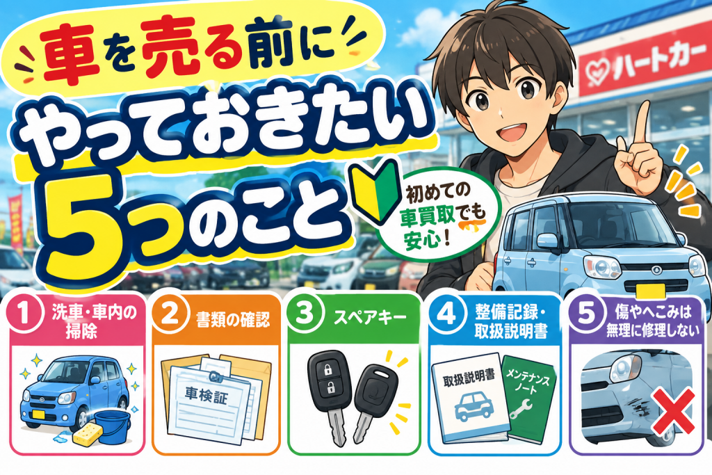 車を売る前にやっておきたい5つのこと｜初めての車買取で確認しておきたいポイント