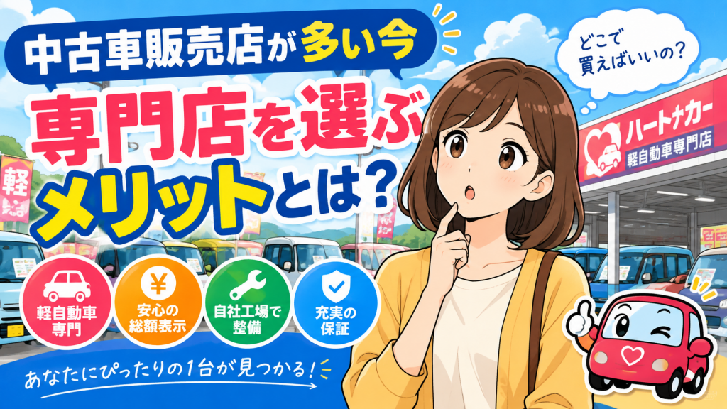 中古車販売店が多い今、専門店を選ぶメリットとは？