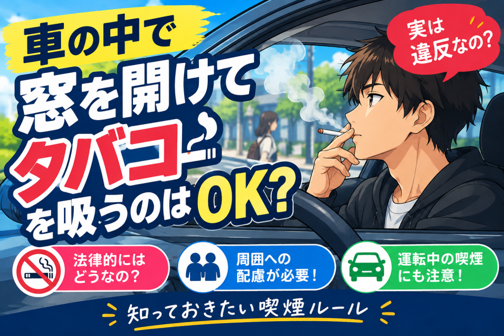 車の中で窓を開けてタバコを吸うのはOK？実は知っておきたい喫煙ルール