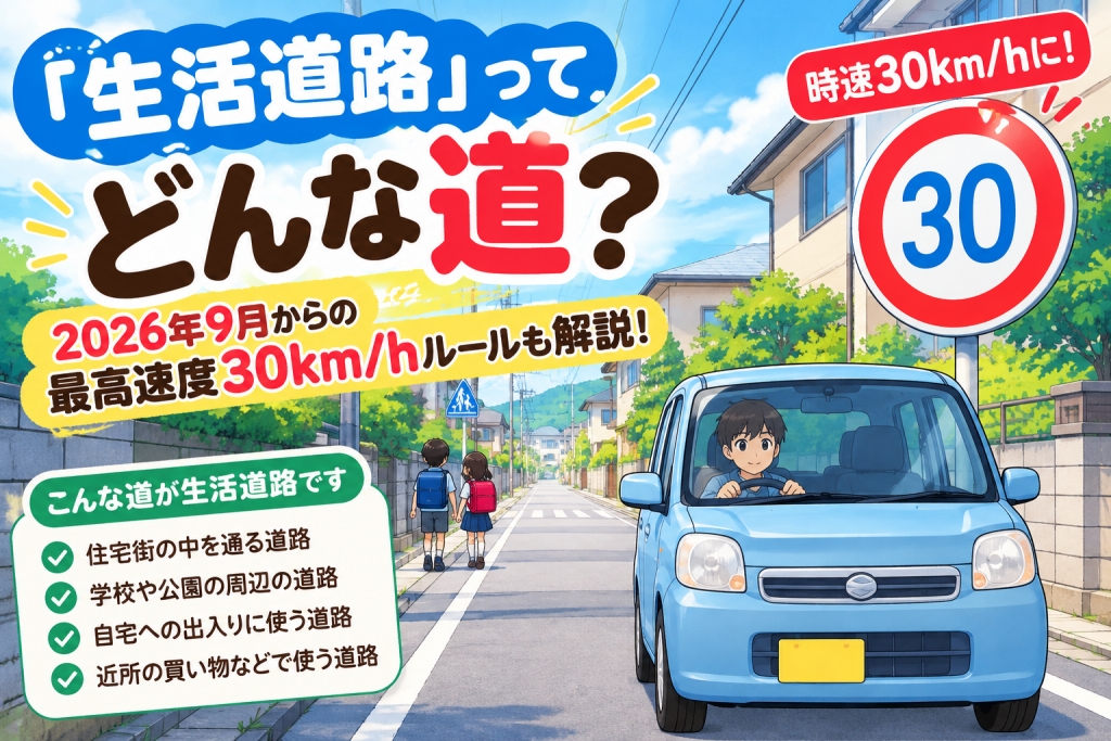 「生活道路」ってどんな道？2026年9月からの最高速度30km/hルールも解説！