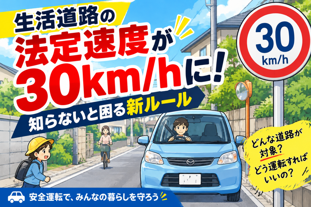 生活道路の法定速度が30km/hに！知らないと困る新ルール