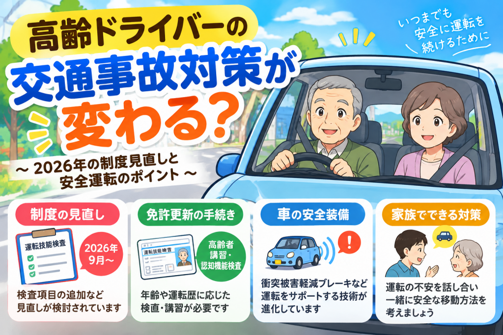 高齢ドライバーの交通事故対策が変わる？2026年の制度見直しと安全運転のポイント